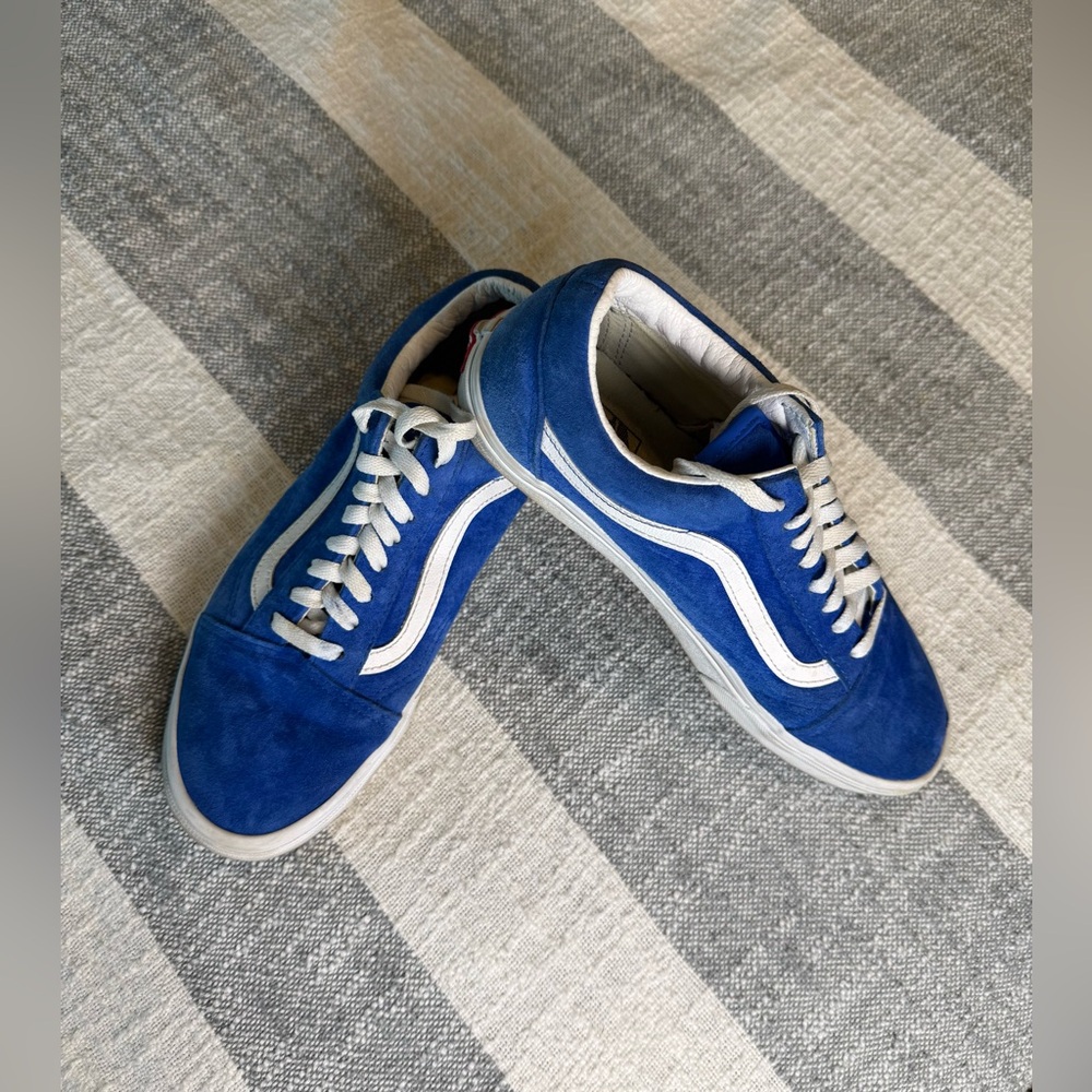Vans Off The Wall Old School Blue Suede Skater Lace Up Sneakers Men 8.5 Women 10
